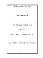 Nâng cao chất lượng đội ngũ viên chức của bảo hiểm xã hội tỉnh bắc ninh 