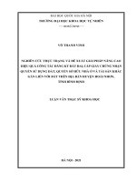 Nghiên cứu thực trạng và đề xuất giải pháp nâng cao hiệu quả công tác đăng ký đất đai, cấp giấy chứng nhận quyền sử dụng đất, quyền sở hữu nhà ở và tài sản khác gắn liền với đất trên địa bàn huyện hoài nhơn, tỉnh bình định 
