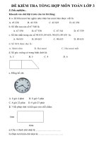 ĐỀ KIỂM TRA TỔNG hợp môn TOÁN lớp 3 