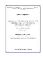 khảo sát đặc điểm lâm sàng, cận lâm sàng trên bệnh nhân sốc nhiễm khuẩn có thiếu hụt cortisol 