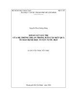 khảo sát giá trị của hệ thống milan trong báo cáo kết quả tế bào bệnh học tuyến nước bọt 