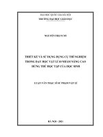 Thiết kế và sử dụng dụng cụ thí nghiệm trong dạy học vật lí 10 nhằm nâng cao hứng thú học tập của học sinh 