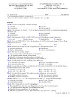 Đề kiểm tra giữa kì 1 môn Hóa khối 10,11,12