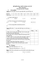 Đề kiểm tra chất lượng 24 tuần môn: Toán lớp 7