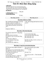 Giáo án môn học Đại số 7 - Trường THCS Phú Thứ - Tiết 55: Đơn thức đồng dạng