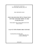 Chuẩn bị cho sinh viên sư phạm toán giúp học sinh phổ thông tự học có hướng dẫn 