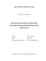 Ứng dụng gis xây dựng cơ sở dữ liệu quy hoạch sử dụng đất huyện duy tiên, tỉnh hà nam   