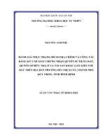 Đánh giá thực trạng hồ sơ địa chính và công tác đăng ký cấp giấy chứng nhận quyền sử dụng đất, quyền sở hữu nhà ở và tài sản khác gắn liền với đất trên địa bàn phường bùi thị xuân, thành phố quy nhơn, tỉnh bình định 