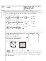 Kiểm tra định kỳ cuối học kì II năm học : 2010 – 2011 môn: Toán – lớp 3 thời gian: 40 phút
