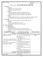 Giáo án Tin học khối 7 tiết 43: Bài thực hành 7: in danh sách lớp em