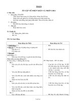 Giáo án Toán Lớp 3 - Tuần 33 - Ôn tập về phép nhân và phép chia - Năm học 2004-2005