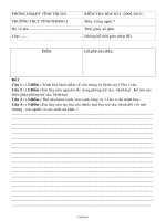 Kiểm tra học kì I (2009-2010 ) môn: công nghệ 7