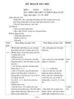 Giáo án Toán Lớp 3 - Tuần 6 - Bài: Phép chia hết và phép chia có dư - Năm học 2005-2006