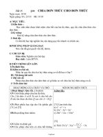 Giáo án Toán Đại số 8 tiết 15: Chia đơn thức cho đơn thức