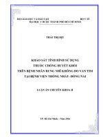 khảo sát tình hình sử dụng thuốc chống huyết khối trên bệnh nhân rung nhĩ không do van tim tại bệnh viện thống nhất  đồng nai 