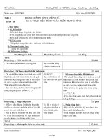 Giáo án Tin học 7 tiết 9, 10: Thực hiện tính toán trên trang tính