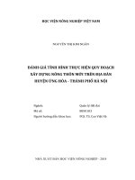Đánh giá tình hình thực hiện quy hoạch xây dựng nông thôn mới trên địa bàn huyện ứng hòa   thành phố hà nội   