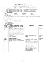 Giáo án môn Tiếng Anh 11 - Unit 10 Lesson: Sources of Energy – comprehension - Period 81: Preparation