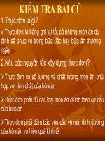 Bài giảng Công nghệ 6 - Bài 22: Quy trình tổ chức bữa ăn