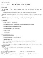 Giáo án môn Vật lí Lớp 8 - Tiết 9, Bài 10: Áp suất chất lỏng - Năm học 2011-2012