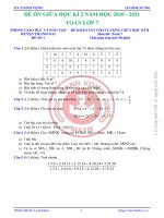 TUYỂN TẬP ĐỀ ÔN TẬP GIỮA HỌC KÌ II – TOÁN 7