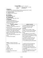 Giáo án môn Tiếng Anh 11 - Period 66: Preparation - Lesson: consolidation 1