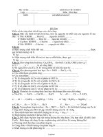 Đề kiểm tra viết 45 phút môn Hóa học 8