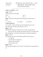 Đề kiểm tra học sinh giỏi lớp 2 – lần 4 môn tiếng Việt – năm học: 2011 – 2012 ( thời gian làm bài: 60 phút )