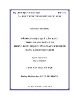 Đánh giá hiệu quả lâm sàng theo thang điểm vds trong điều trị suy tĩnh mạch chi dưới bằng laser nội mạch 