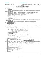 Giáo án Đại số 7 tiết 59: Đa thức một biến