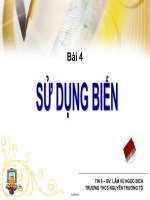 Bài giảng Tin học 8 - Bài 4: Sử dụng biến trong chương trình - Lâm Vũ Ngọc Bích