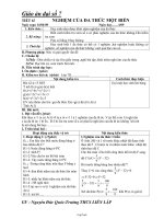 Bài giảng môn học Đại số lớp 7 - Tiết 63: Nghiệm của đa thức một biến (tiếp)