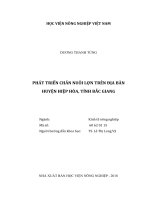 Phát triển chăn nuôi lợn trên địa bàn huyện hiệp hòa, tỉnh bắc giang   
