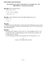 Đề thi khảo sát chất lượng học kỳ 2 năm học 2011 - 2012 môn: Toán 8 : (thời gian làm bài 90 phút)