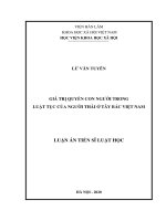 Giá trị quyền con người trong luật tục của người thái ở tây bắc việt nam 