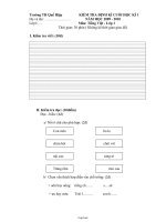 Đề kiểm tra định kì cuối học kì I năm học 2009-2010 Lớp 3