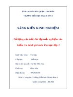 Sử dụng câu hỏi, bài tập trắc nghiệm vào kiểm tra đánh giá môn Tin học lớp 3