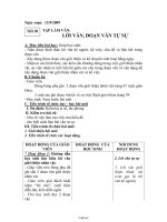 Giáo án Ngữ văn 6 tuần 5 tiết 20: Tập làm văn: Lời văn, đoạn văn tự sự