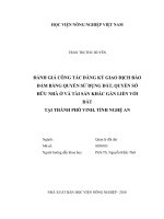 Đánh giá công tác đăng ký giao dịch bảo đảm bằng quyền sử dụng đất, quyền sở hữu nhà ở và tài sản khác gắn liền với đất tại thành phố vinh, tỉnh nghệ an   