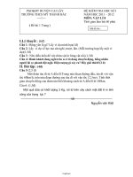 Đề kiểm tra học kì I môn Vật lí Lớp 8 - Năm học 2011-2012 - NguyễnVăn Kiệt - Trường THCS Mỹ Thành Bắc