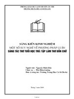Sáng kiến kinh nghiệm Một số suy nghĩ về phương pháp luận sáng tác thơ tuổi học trò: tập làm thơ bốn chữ