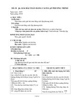 Giáo án Toán Đại số 8 tiết 50: Giải bài toán bằng cách lập phương trình