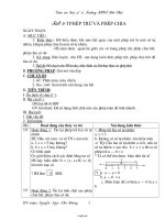 Giáo án môn Đại số 6 - Tiết dạy 9: Phép trừ và phép chia