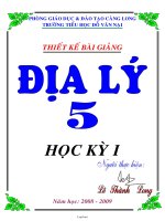 Giáo án Địa lý 5 - Kì 1 - Trường tiểu học Đỗ Văn Nại