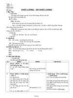 Giáo án lớp 6 môn học Vật lí - Tuần 4 - Tiết 4 - Khối lượng – đo khối lượng