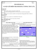 Giáo án Tin học khối 7 tiết 11: Phần mềm học tập luyện gõ phím nhanh bằng typing test (tt)