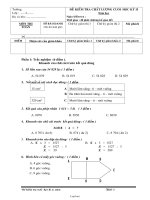Đề kiểm tra chất lượng cuối học kỳ II môn Toán lớp 3 thời gian : 40 phút (không kể giao đề)