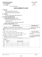 Giáo án Tin học lớp 7 tiết 15, 16: Bài thực hành 3: Bảng điểm của em