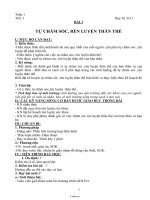 Giáo án lớp 6 môn Giáo dục công dân - Tuần 1 - Tiết 1 - Bài 1: Tự chăm sóc, rèn luyện thân thể (Tiết 2)