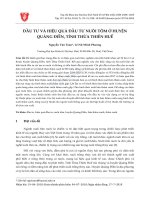 Đầu tư và hiệu quả đầu tư nuôi tôm ở huyện Quảng Điền, tỉnh Thừa Thiên Huế